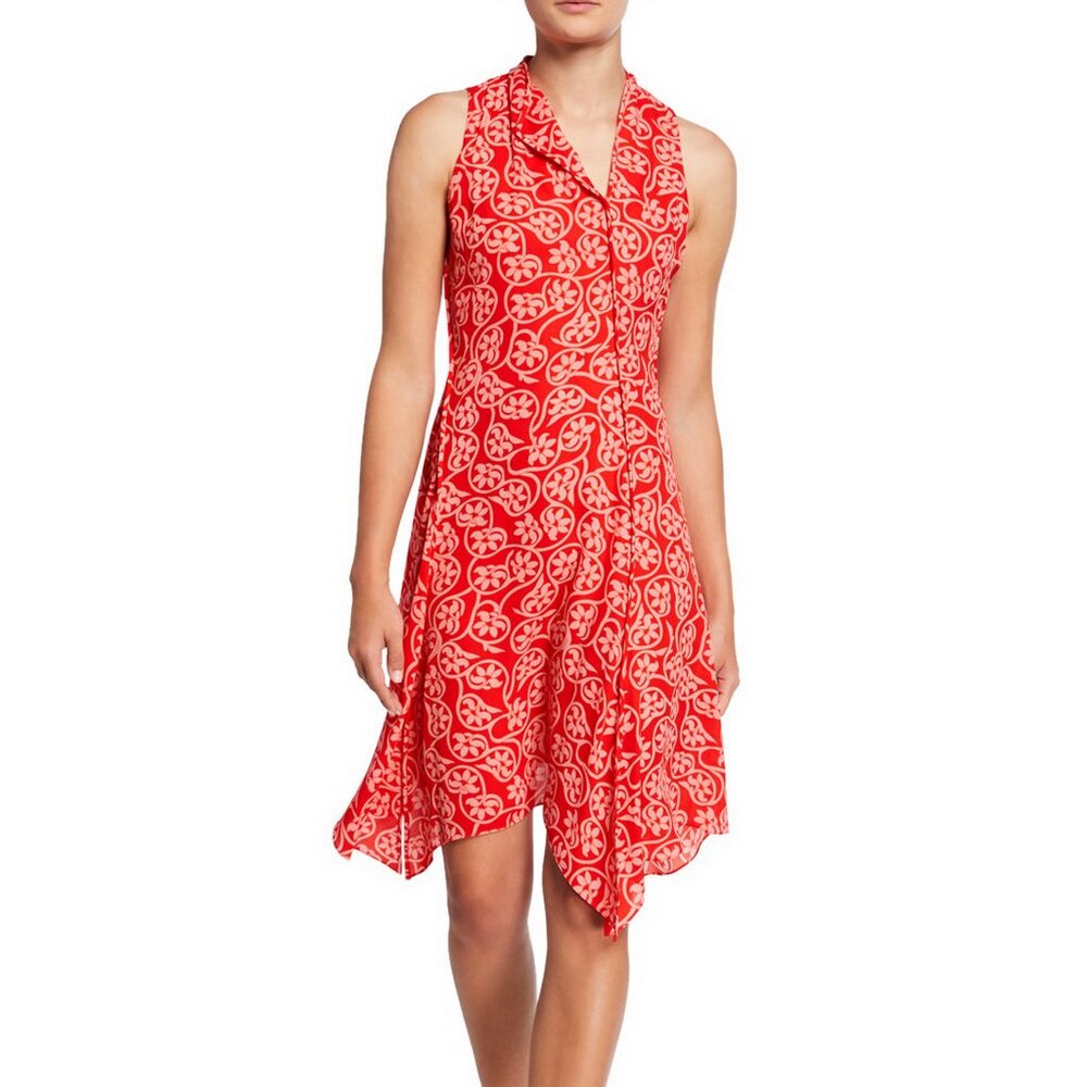 NWT Diane von Furstenberg Asymmetric Split Neck Dress US 0